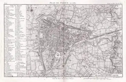 Plan de Padoue en 1780 - Padova Padua Veneto Italia Italy Italien