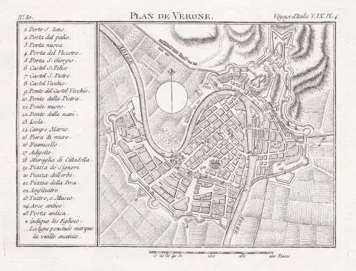 Plan de Verone- Verona plan Veneto Italy Italia Italien