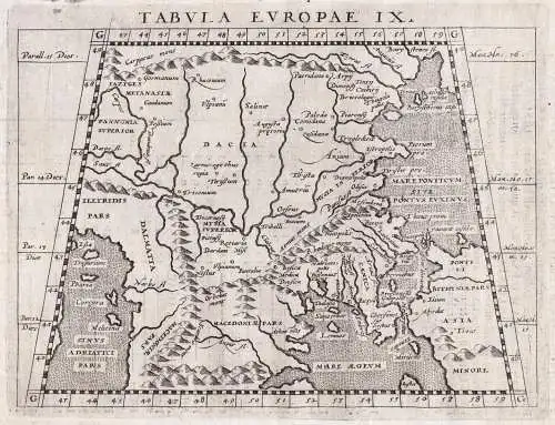 Tabula Europae IX. - Bulgaria Greece Albania Serbia Romania Black Sea Bulgarien Griechenland Albanien Serbien