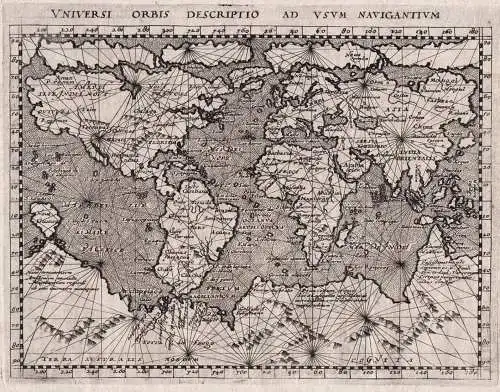 Universi orbis descriptio ad usum navigantium - World Map Weltkarte Mappemonde