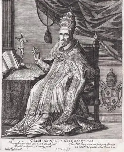 Clemens Nonus Hodie Pontifex - Clemens IX (1600-1669) Papst Pope Giulio Ruspigliosi Portrait