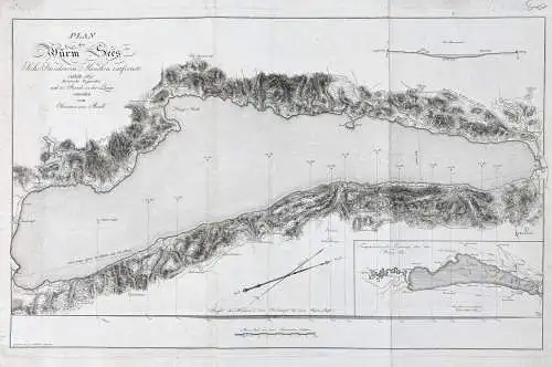 Plan des Wurm Sees Sechs Stunden von München entfernet. - Starnberger See Würmsee Starnberg / Bayern