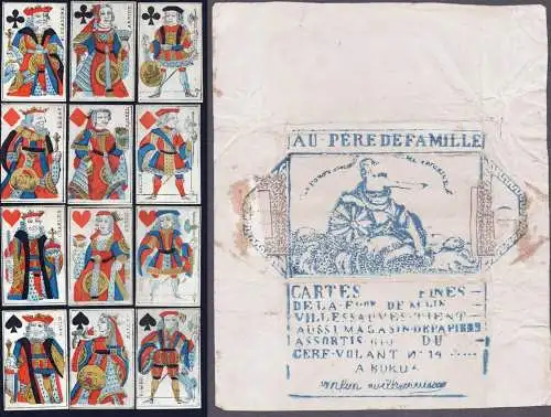 Au Pere de famille / Cartes fines... - playing cards Kartenspiel / Card game / Spielkarten / carte da gioco /
