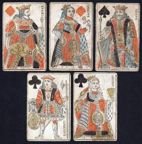 (French playing cards - type: Fleur de lys) - Kartenspiel / Card game / Spielkarten / carte da gioco / cartes