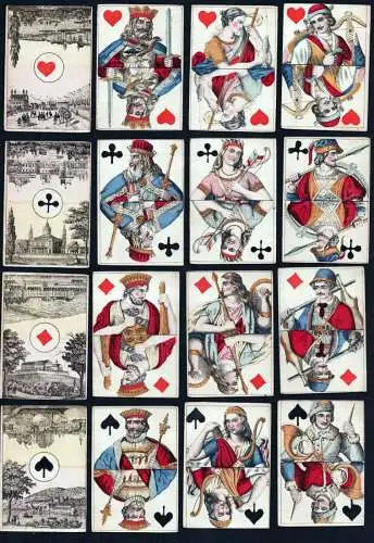 (Deutsches Jagdspiel) - cartes a jouer Spielkarten playing cards / Kartenspiel jeu alte Spiele antique card ga