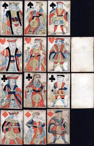 (Card game - Paris pattern) - cartes a jouer Spielkarten playing cards / Kartenspiel jeu alte Spiele antique c