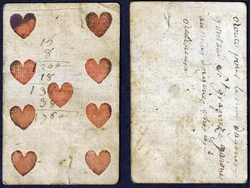 (Herz 9) - Hearts coeur / playing card carte a jouer Spielkarte cards cartes