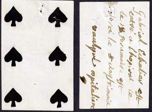 (Pik 6) - Spades pique / playing card carte a jouer Spielkarte cards cartes