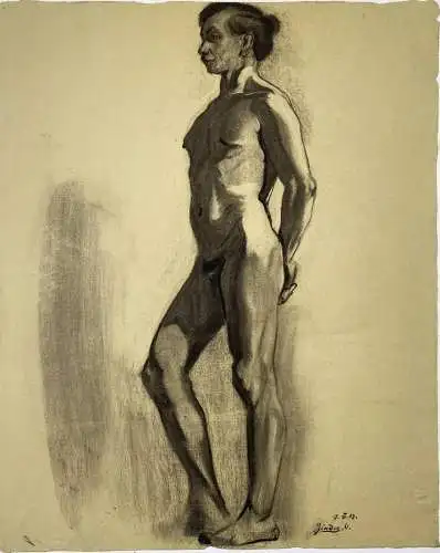 Stehender männlicher Akt / Standing male nude