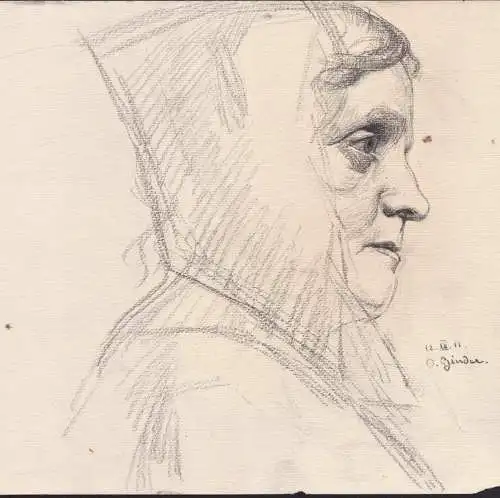 (Ältere Frau mit Haube / Older woman) - Portrait