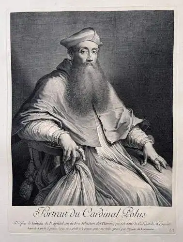 Portrait du Cardinal Polus - Reginald Pole (1500-1558) Portrait