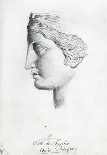 Tete de Sappho d'apres antique - Sappho Portrait / Antike Greek antiquity