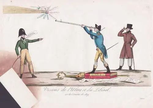 Visions de l'Ultra et du Liberal ou la Comete de 1819 - Great Comet of 1819 Ultra-Royalists Liberals / caricat