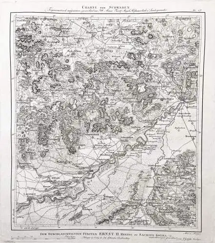 Charte von Schwaben. No. 17 - Höchstädt Donauwörth Dillingen Lauingen Bissingen Wertingen Blindheim Ehingen