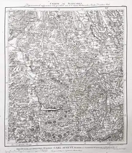 Charte von Schwaben. No. 43 - Kempten Allgäu Isny Dietmannsried Leutkirch Weitnau Buchenberg Altusried Legau