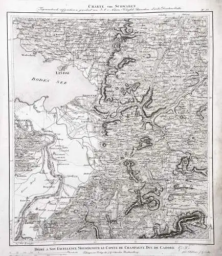 Charte von Schwaben. No. 51 - Lindau Bodensee Bregenz Dornbirg St. Margrethen Hohenems Diepoldsau Wolfurt Lust