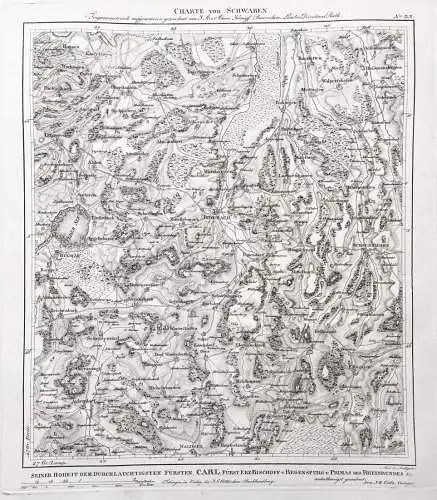 Charte von Schwaben. No. 33 - Biberach Ochsenhausen Buchau Federsee Uttenweiler Schussenried Eberhardszell Bad