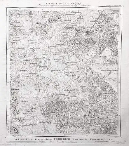 Charte von Wirtemberg. No. 13. - Stuttgart Sindelfingen Böblingen Waldenbuch Leonberg Dettenhausen Bebenhause