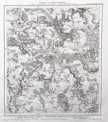 Charte von Württemberg. No. 23 - Münsingen Reutlingen Bad Urach Gomadingen Trochtelfingen Ehestetten Hayinge