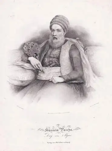 Hussein Pascha - Hussein Dey (1765-1838) Deylik of Algiers Algeria Pasha Ottoman Empire Portrait