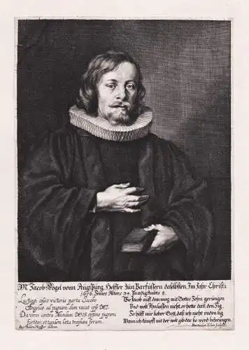 M. Jacob Vogel vonn Augsburg, Helfer... - Jacob Vogel (1622-?) Augsburg Pfarrer Theologe Portrait