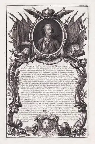Louis XV surnomme le Bien-aime... - Louis XV (1710-1774) Ludwig King König roi France Portrait