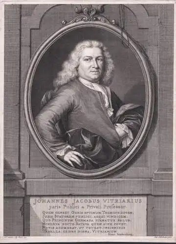 Johannes Jacobus Vitriarius - Johann Jacob Vitrarius (1679-1745) Dutch Jurist Leiden University Portrait