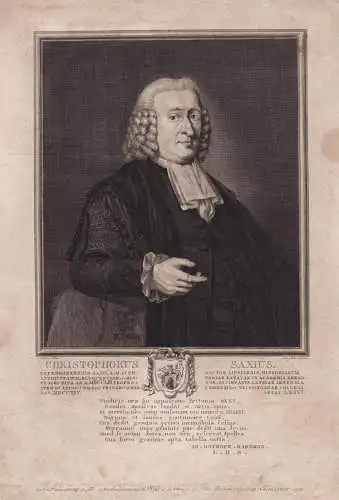 Christophorus Saxius - Christoph Saxe (1714-1806) Historiker Universität Utrecht Portrait