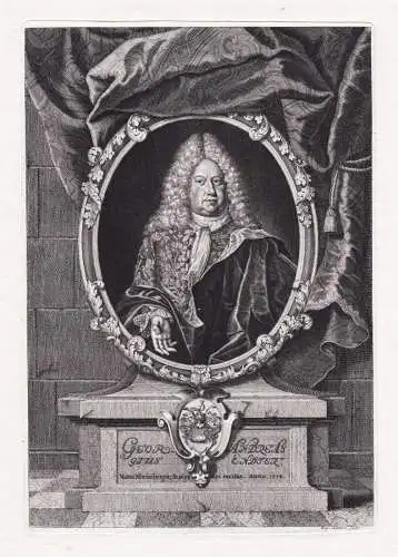 Georgius Andreas  Endter - Georg Andreas Endter (1654-1717) Büchhändler Verleger Nürnberg Portrait Wappen
