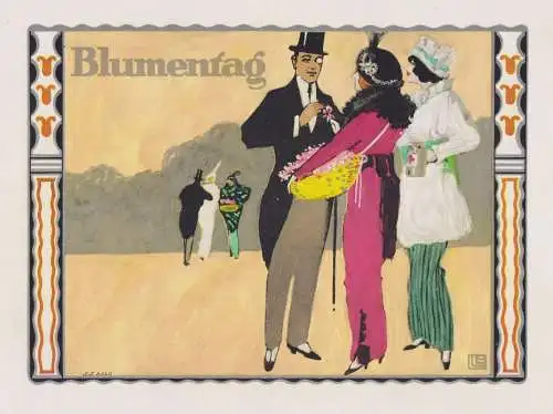 Blumentag - München Neumann 1924 Künstlervereinigen Sitzung / Einladung