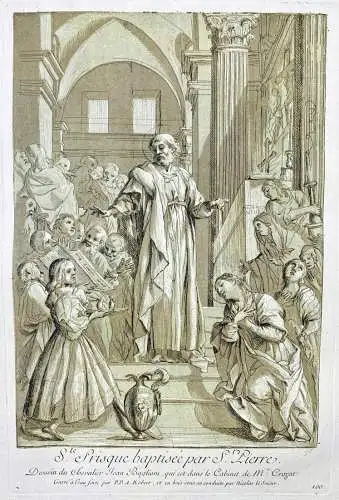Ste. Prisque baptisée par St. Pierre. - Saint Prisca baptised by St. Peter / Der Apostel Petrus tauft die Hei