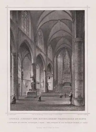 Innere Ansicht der Katholischen Pfarrkirche zu Cleve - Stiftskirche Kleve / Nordrhein-Westfalen