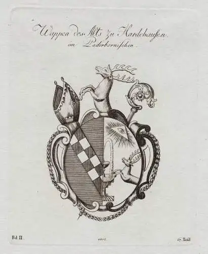 Wappen des Abts zu Hardehausen im Paderbornischen - Kloster Hardehausen Paderborn Wappen Adel coat of arms her