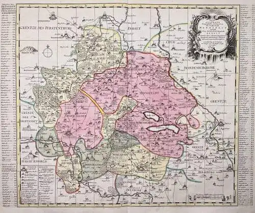 Accurate geographische Delineation der Graffschafft Mannsfelt sowohl Chur Sächsisch als Brandenb. Hoheit bene