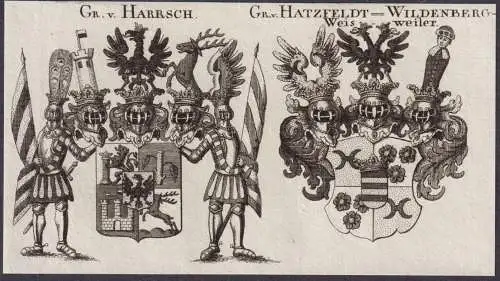 Gr. v. Harrsch / Gr. v. Hatzfeldt-Wildenberg-Weisweiler -  Wappen Adel