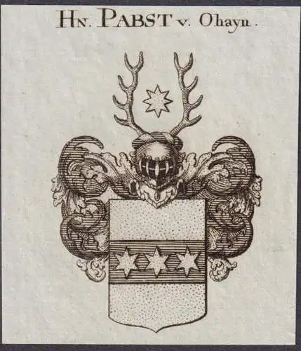 Hn. Pabst v. Ohayn -  Wappen Adel