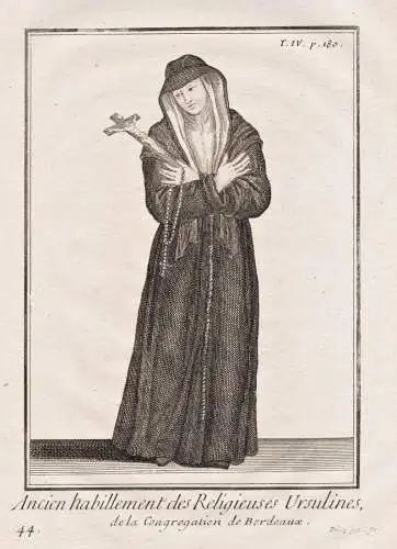 Ancien habillement des Religieuses Ursulines de la Congregation de Bordeaux - Ursulinen Ursulines nun Nonne /