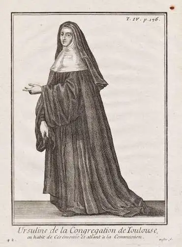 Ursuline de la Congregation de Toulouse en habit de Ceremonie et allant a la Communion - Ursulinen Ursulines n