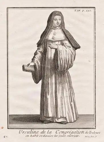 Ursuline de la Congregation de Toulouse en habit ordinaire les jours ouvriers - Ursulinen Ursulines nun Nonne