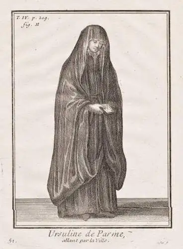 Ursuline de Parme, allant par la Ville - Parma Ursulinen Ursulines nun Nonne / monastic order Mönchsorden Ord