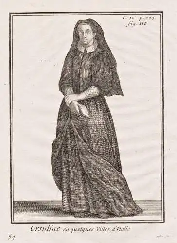 Ursuline en quelques Villes d'Italie - Ursulinen Ursulines nun Nonne / monastic order Mönchsorden Ordenstrach