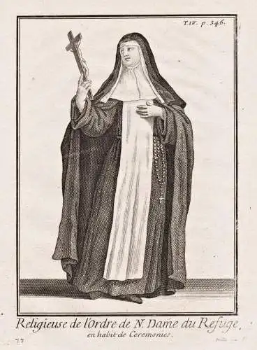 Religieuse de l'Ordre de N. Dame du Refuge, en habit de ceremonies - Ordre de Notre-Dame du Refuge / nun Nonne