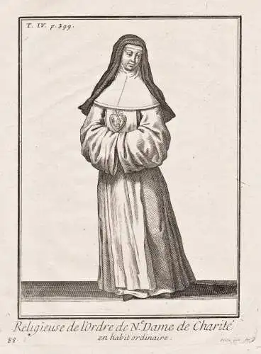 Religieuse de l'Ordre de N.e Dame de Charite, en habit ordinaire - Ordre de Notre-Dame de Charité / nun Nonne