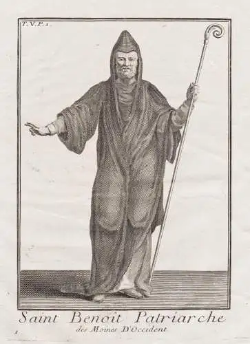 Saint Benoit Patriarche des Moines d'Occident - Benedict of Nursia Benedikt Heiliger Saint / costume Tracht co