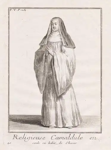 Religieuse Camaldule en coule ou habit de choeur - Camaldolese Kamaldulenser / Mönchsorden monastic order / O