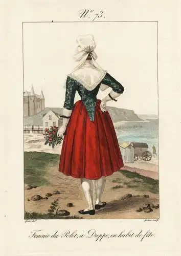 Femme du Polet, a Dieppe, en habit de fete - Seine-Maritime Normandie France Frankreich / costume Tracht costu