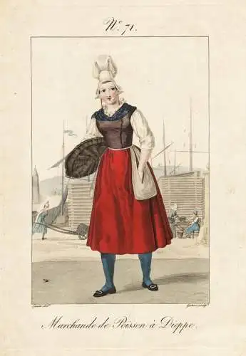 Marchande de Poisson a Dieppe - Seine-Maritime Normandie France Frankreich / costume Tracht costumes Trachten