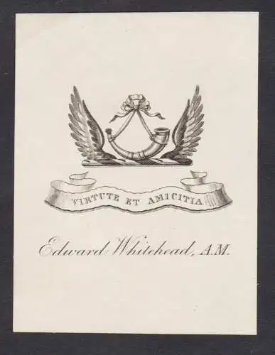 Edward Whitehead, A. M. - physician Arzt medicine Medizin medical doctor docteur / Exlibris ex-libris Ex Libri