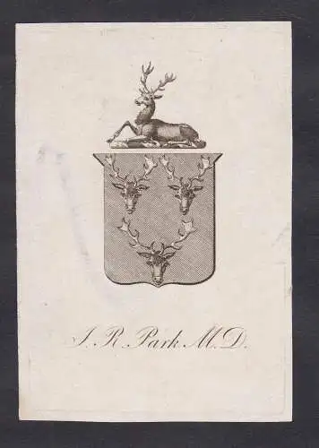 J. R. Park M. D. -  J. Frederick Plomley / physician Arzt medicine Medizin medical doctor docteur / Exlibris e