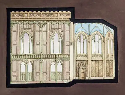 Architectural design for a church's interior / Entwurf für den Innenraum einer Kirche / Architektur Neo-Gothi